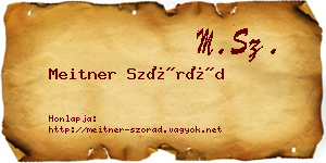 Meitner Szórád névjegykártya